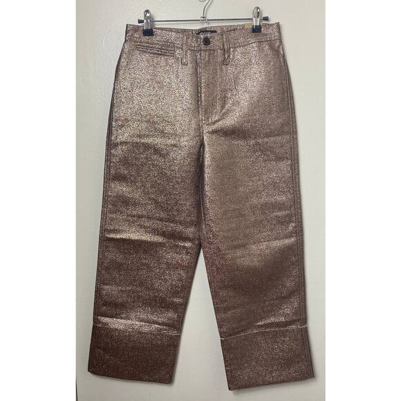 NWT MADEWELL JEANS PANTS 26 ROSEGOLD HOLIDAYS FESTIVE PREPPY CHRISTMAS - Picture 3 of 14